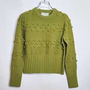 OLIVIA by Livro Sz S Green Florence Bobble Pom Pom Pullover Sweater